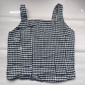 Full Tilt Tilly’s Black White Gingham plaid Top kids girls size medium M